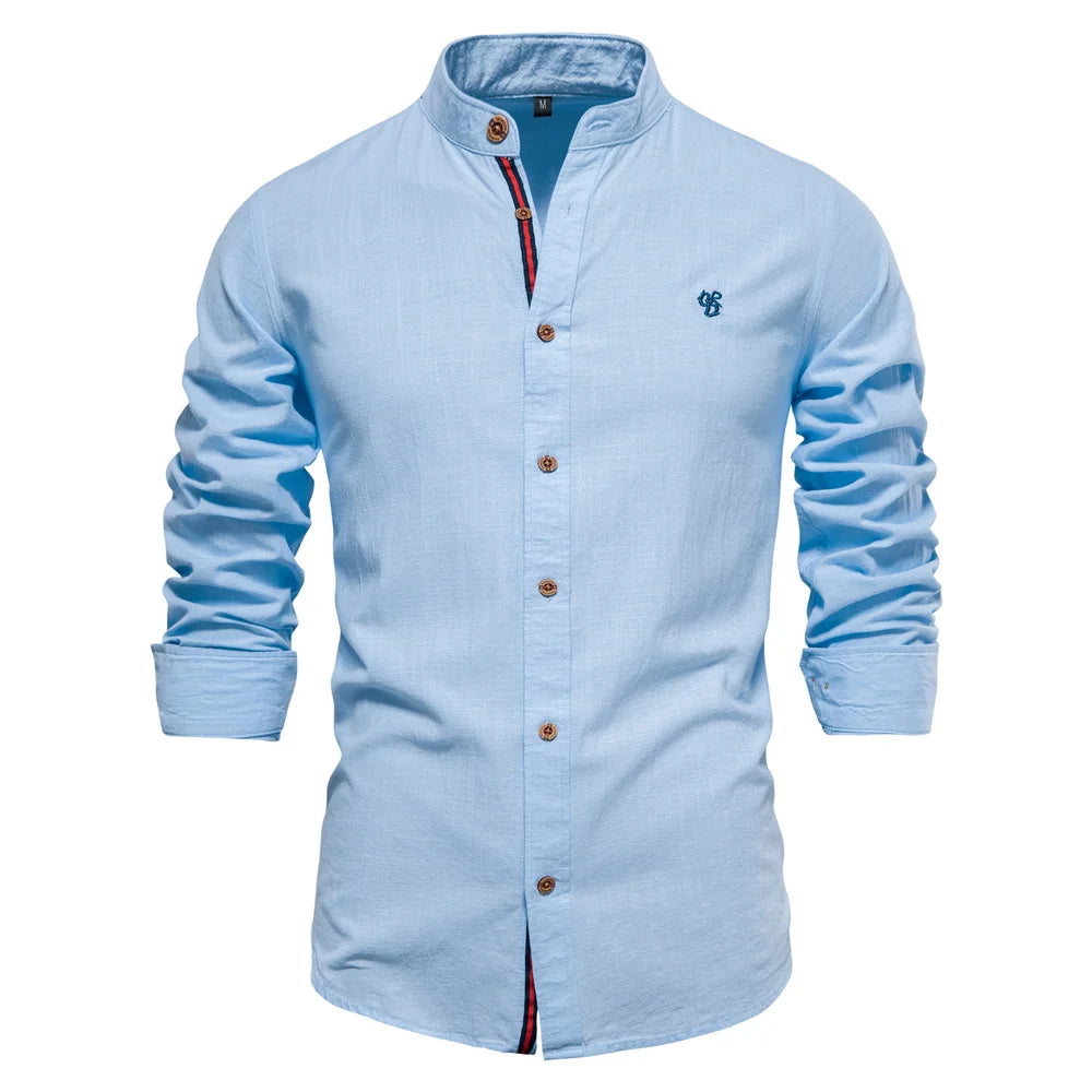 Slim-Fit Businesshemd – Stehkragen