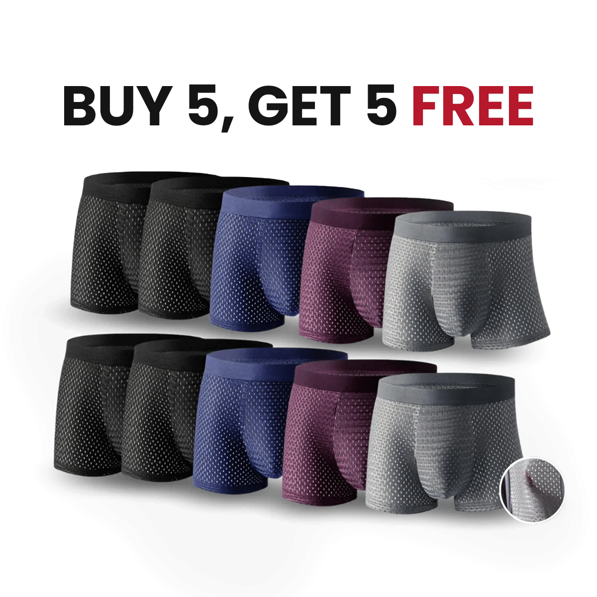 5 kaufen, 5 GRATIS erhalten – Boxershorts aus Bambusfaser – Ultimativer Komfort & garantierte Langlebigkeit